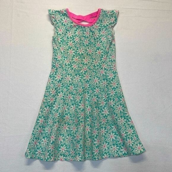 Jumping Beans Floral Dress sleeveless teal white pink girl’s Size 6 - Picture 7 of 7